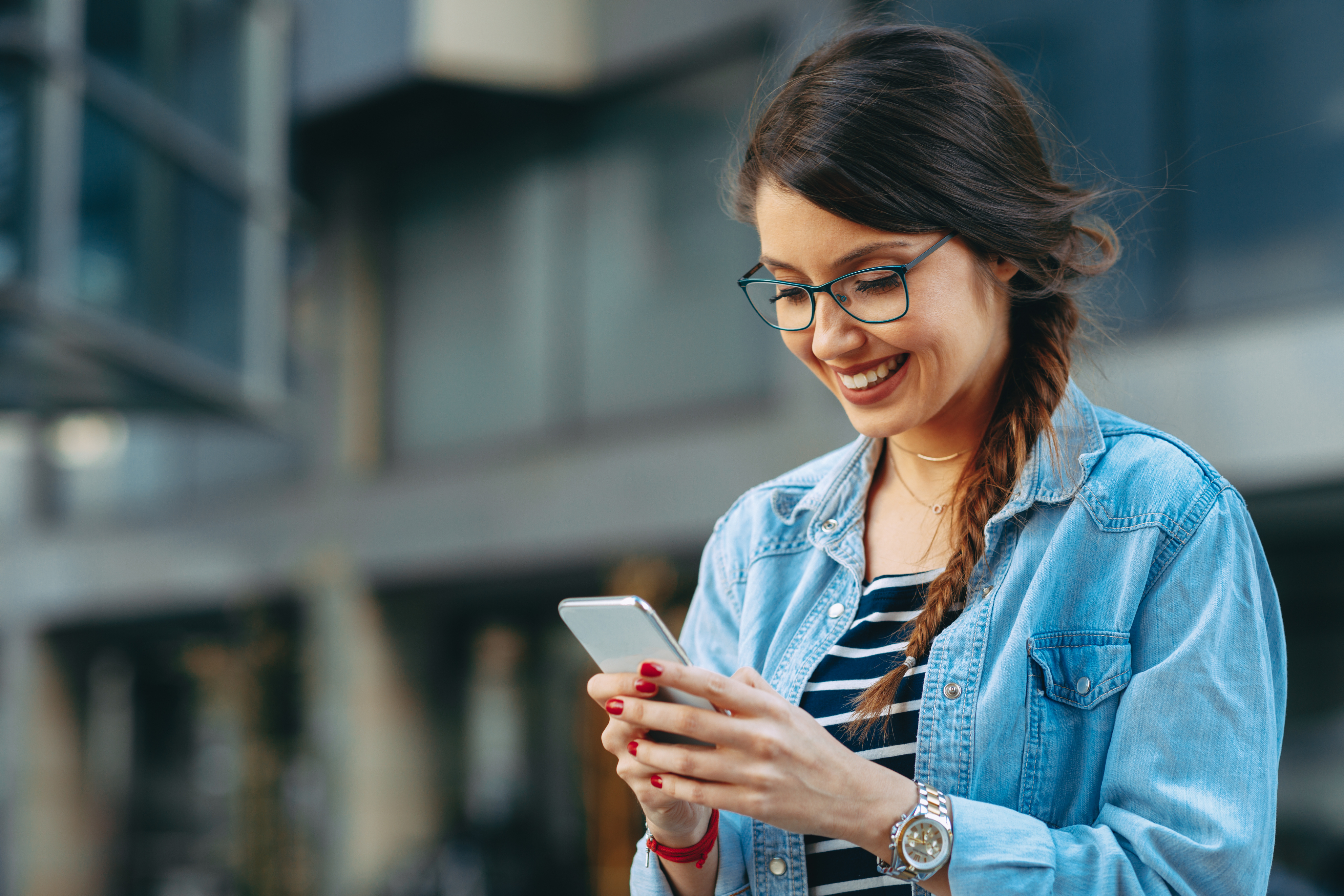 Woman checking her phone